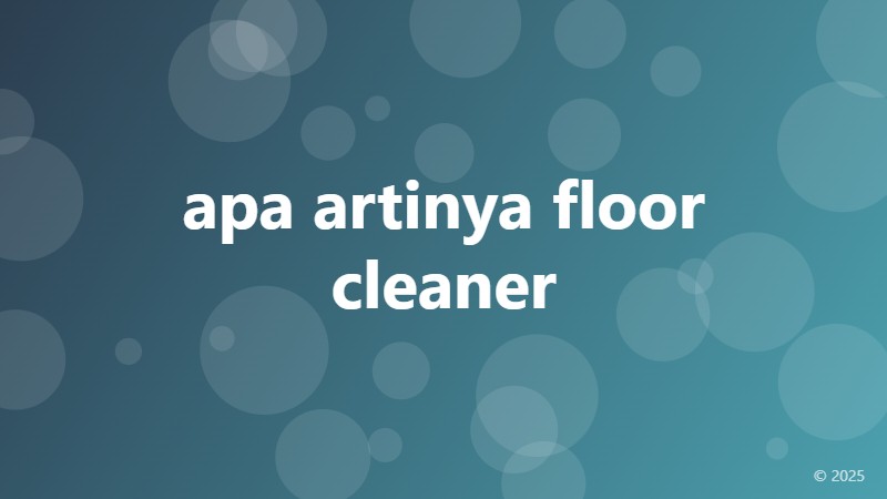 apa artinya floor cleaner