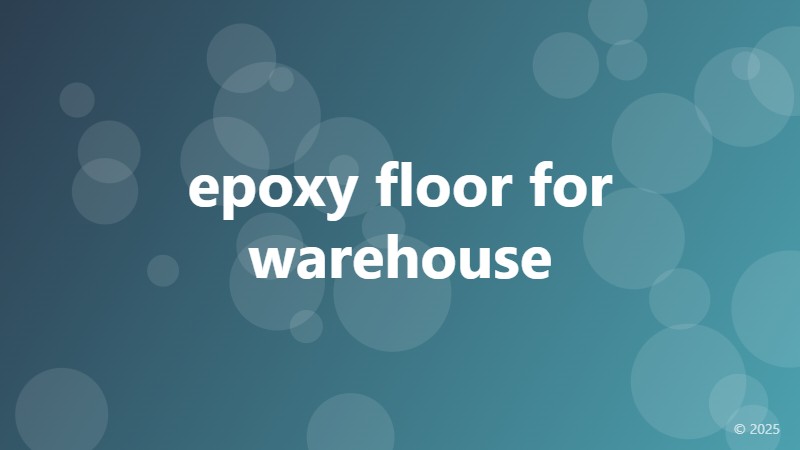 epoxy floor for warehouse