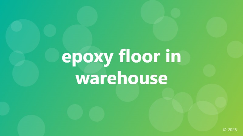 epoxy floor in warehouse