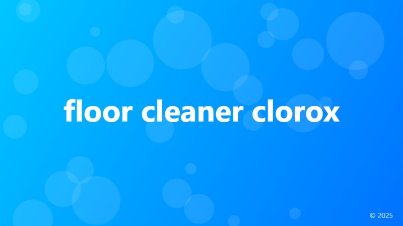 floor cleaner clorox