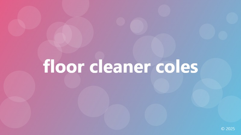 floor cleaner coles