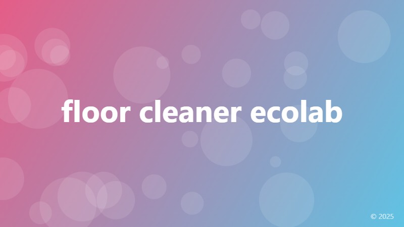 floor cleaner ecolab