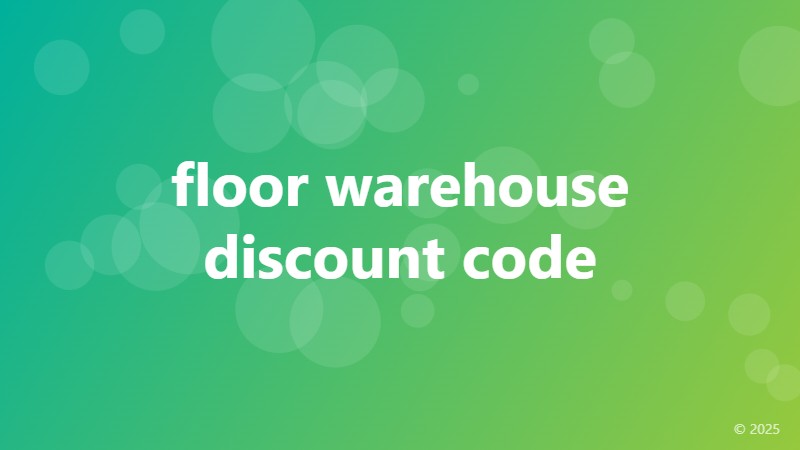 floor warehouse discount code