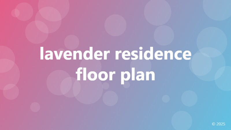lavender residence floor plan