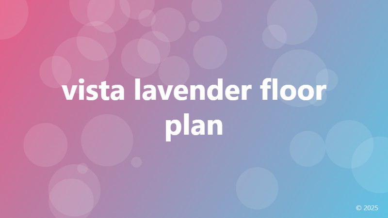 vista lavender floor plan