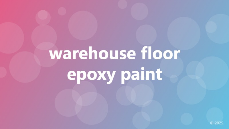 warehouse floor epoxy paint